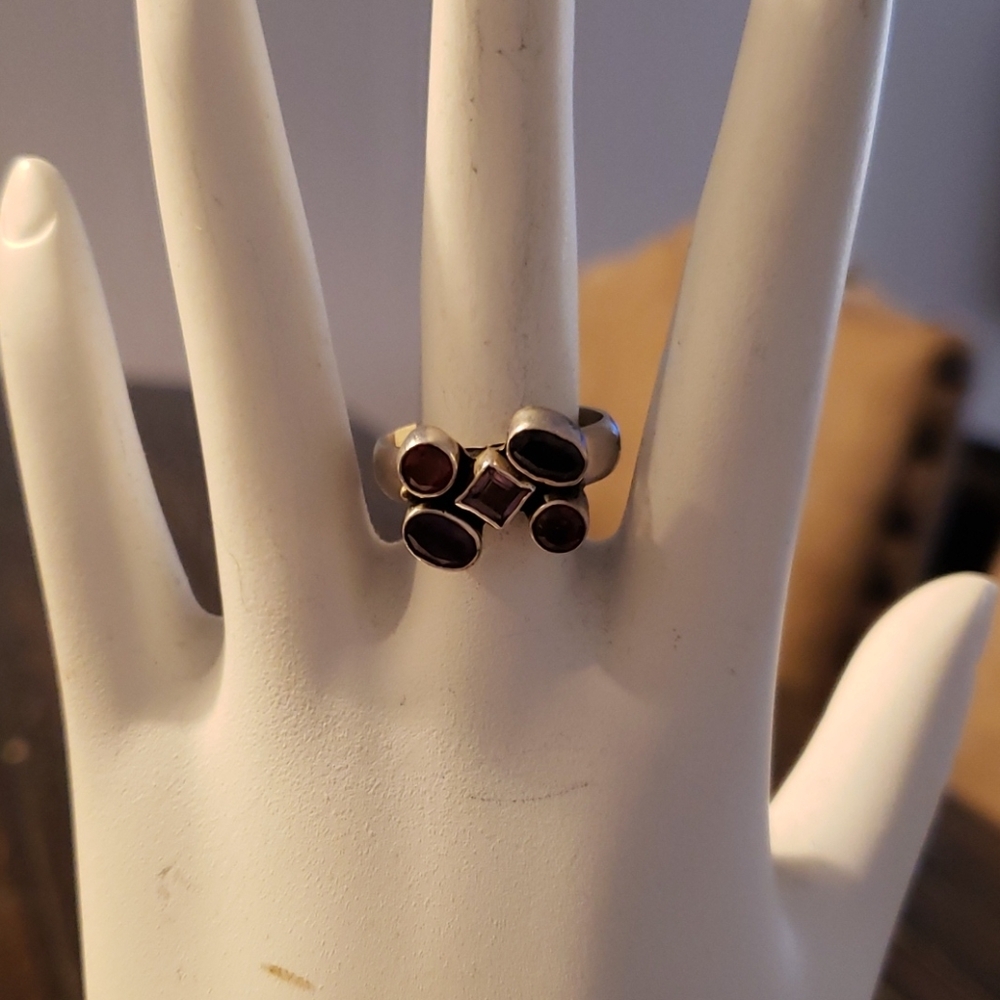 Vintage Sterling Silver Ring with beautiful stones - Picture 3 of 6